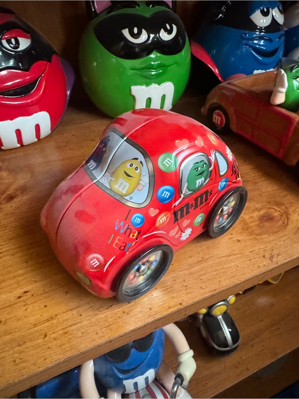 M&M's Red Toy Car with Character Graphics - metal tin